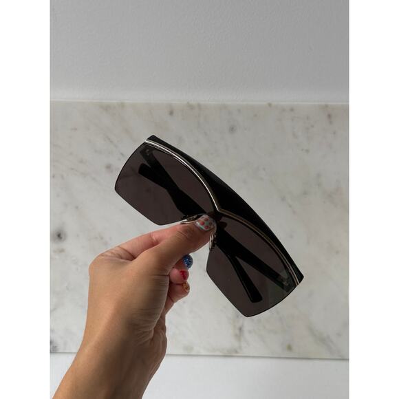 NEW Saint Laurent SL614 Oversized Black Gold Sunglasses main image 4